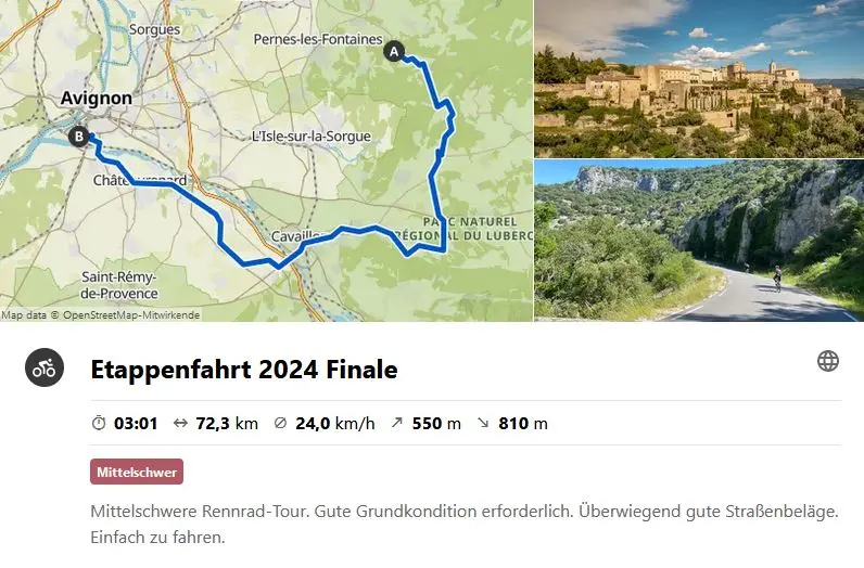 Etappenfahrt zum Mont Ventoux: 8. Etappe von Venasque nach Avignon, Finale