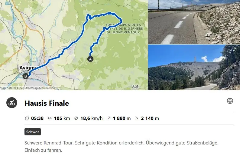 Etappenfahrt zum Mont Ventoux: Hausis Finale